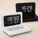 Relógio Digital Despertador de Mesa com Carregador por Indução Sem Fio e Termômetro LED Bivolt
