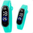relogio digital feminino silicone prova dagua bracelete led qualidade premium presente azul ajustavel