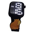 Relógio Digital Infantil Capivara LED Pulseira Preta