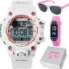 Relogio Digital Infantil + Oculos Sol UV Protecao + Caixa criança original ajustavel qualidade premium rosa adolescente