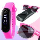 relogio digital infantil prova dagua led + case + oculos sol criança esportivo ajustavel silicone qualidade premium data