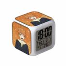 Relógio digital LED Haikyuuss Square com função de despertador