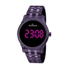 Relógio Digital Led Roxo Rommanel 650077