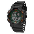Relógio Digital Mormaii MO34158V Preto/Verde/Laranja