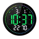 Relógio Digital Redondo De Parede Led Luminoso Com Alarme