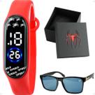 Relogio Digital Resistente Infantil + Bone + Colar combo prova dagua data preto criança qualidade premium vermelho