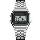 Relógio Digital Unissex Vintage Feminino Masculino Retro Aço Visor Led Calendario Alarme
