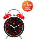 Relógio DIspertador Retrô Duplo Sino Analógico Vintage Clássico Quarto Escritório VERMELHO