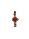 Relógio Dourado Analógico Quartz com Strass Cristal e Fundo Vermelho Relógio Dourado Analógico Quartz com Strass Cristal e Fundo Vermelho