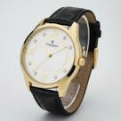 Relogio dourado feminino pulseira de couro 36mm Champion CN28268B