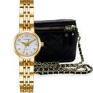 Relógio Dourado Mini Feminino com Kit com Brinde Bolsa de Couro Mondaine Original com 1 Ano de Garantia 99817LPMVDE1
