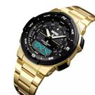 Relógio esportivo masculino skmei 1370 dourado digital analógico anadigi