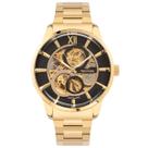 Relógio Esqueleto Dourado Technos Automático Aço G3265aq 1p