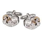 Relógio exclusivo em forma de movimento mecânico Cuff Links para homens Relógio exclusivo em forma de movimento mecânico Cuff Links para homens