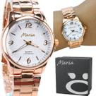relogio feminino aço banhado qualidade premium + caixa presente analogico rose original inoxidavel