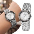 Relógio Feminino Analógico de Pulso Prata com Caixa e Pulseira de Aço Inoxidável à Prova D Água Luxo Fashion Casual Social Champion