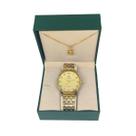 Relógio Feminino Analógico Tuguir 2122 Resistente à água 5 ATM Dourado Caixa em Metal Pulseira de Aço Visor Cristal Mineral Redondo Dobrável com Relógio Feminino Analógico Tuguir 2122 Resistente à água 5 ATM Dourado Caixa em Metal Pulseira de Aço Visor Cristal Mineral Redondo Dobrável com