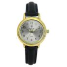 Relógio Feminino Analógico Tuguir Imperium TG30492 Resistente à água 5 ATM Prata Caixa em Metal Dourado Pulseira de Couro Preto Visor Cristal Mineral