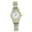 Relógio Feminino Analógico Tuguir TG187 Resistente à água 5 ATM Branco Caixa em Metal Dourado Pulseira de Aço Prata Visor Cristal Mineral Redondo