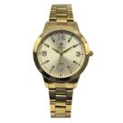 Relógio Feminino Analógico Tuguir TG188 Resistente à água 5 ATM Dourado Caixa em Metal Banho IP Pulseira de Aço Visor Cristal Mineral Redondo