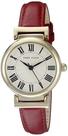 Relógio feminino Anne Klein 28 mm, pulseira de couro vermelha, 30 m
