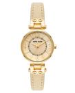 Relógio feminino Anne Klein, pulseira de couro, marfim, 30 m, resistente à água