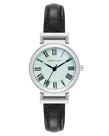 Relógio feminino Anne Klein, pulseira de couro preta, 30 m, resistente à água