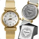 relogio feminino banhado dourado silicone aço inox + caixa personalize qualidade premium moda social presente inoxidável