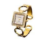 Relógio Feminino Bracelete Quadrado Luxo Dourado Importado Brilhante com caixa Relógio Feminino Bracelete Quadrado Luxo Dourado Importado Brilhante com caixa