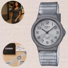 Relógio Feminino Casio Analógico Resistente Agua Redondo Leve Quartz Esportivo Translúcido Cinza MQ-24S-8BDF