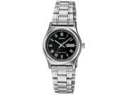 Relógio Feminino Casio Collection Classico Casual Pequeno Redondo Resistente Água Aço Inóx Calendário Analógico Casual Prata LTP-V006D