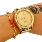 Relógio Feminino casual Original douradoem aço + pulseira