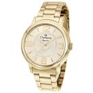 Relógio Feminino Champion Dourado Elegance Redondo Médio CN20980G
