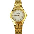 Relógio Feminino Champion Dourado Original com Fundo Branco e Ponteiros Dourados e Pulseira Fina