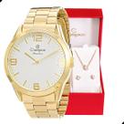 Relógio Feminino Champion Dourado Prova DAgua CN29892Z