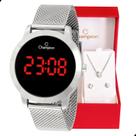 Relógio Feminino Champion Prata Digital CH40106T