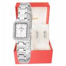 Relógio Feminino Champion Prata Pequeno Luxo CF25465Q + Brincos Relógio Feminino Champion Prata Pequeno Luxo CF25465Q + Brincos