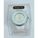 Relógio Feminino com pulseira de borracha branco e mostrador branco com pontos brilhantes