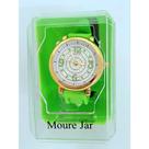 Relógio Feminino com pulseira de borracha verde e mostrador branco com número verde