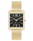 Relógio feminino com pulseira de malha Nine West em tom dourado