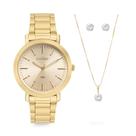 Relogio Feminino Condor + Colar e Brincos dourado Cor:Dourado Relogio Feminino Condor + Colar e Brincos dourado Cor:Dourado