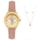 Relógio Feminino Condor Dourado Pequeno Kit Colar E Brincos Relógio Feminino Condor Dourado Pequeno Kit Colar E Brincos