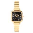 Relogio Feminino Condor Mini Dourado Visor Preto 2,5cm