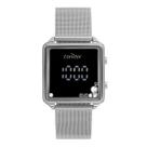 Relógio Feminino Condor Prata LED Pulseira Mesh Ajustável Comd2btaa Relógio Feminino Condor Prata LED Pulseira Mesh Ajustável Comd2btaa