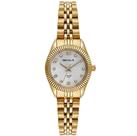 Relógio Feminino Cristais Catraca Serrilhada Dourado 77256LPSVDA1