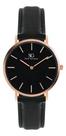 Relógio Feminino De Couro Preto E Dourado Rosé Saint Germain Murray Black Rosé Gold 32mm Fundo Preto Relógio Feminino De Couro Preto E Dourado Rosé Saint Germain Murray Black Rosé Gold 32mm Fundo Preto