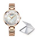 Relógio Feminino De Pulso Luxo Curren Dourado Rose + Espelho Relógio Feminino De Pulso Luxo Curren Dourado Rose + Espelho
