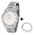 Relogio Feminino de Pulso Prova D'agua Champion e Pulseira