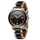 Relógio feminino de quartzo analógico da LIGE, moderno, casual, leve, para mulheres, à prova d'água, pulseira de cerâmic