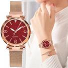 Relógio Feminino De Quartzo Simples Rosa Ouro Malha Cinto ELASHOPP
